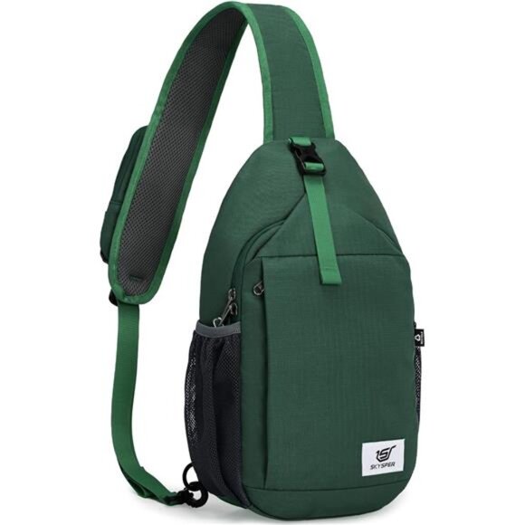 Sling Bag RFID CrossBody Bag Darkgreen - Picture 1 of 6